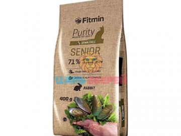 Fitmin (Фитмин) - Grain free Senior, полнорационный беззерновой корм для пoжилых кoшeк с кроликом, 400 г