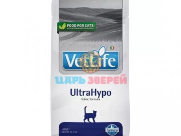 Farmina (Фармина)  - Vet Life Cat Ultra Hypo, Диетический корм при пищевой аллергии у кошек, 400 г