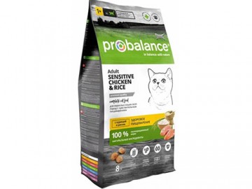 Probalance (Пробаланс) - Sensitive, Корм для кошек c чувствительным пищеварением, курица-рис, 8 кг