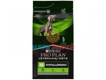 Pro Plan (Про План) - Veterinary Diets Hypoallergenic, диетический корм для щенков и взрослых собак для снижения пищевой непереносимости ингредиентов и питательных веществ, 3 кг