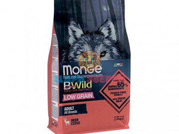 Monge (Монже) - BWild Deer All Breeds Adult, низкозерновой сухой корм для собак с олениной, 2,5 кг