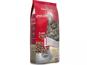 Bewi Cat (Бэви Кэт) - Crocinis, сухой корм для взрослых кошек, привередливых в еде, с курицей, индейкой и рыбой (развес)