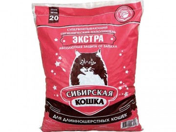 Сибирская Кошка - Экстра, Наполнитель для кошачьих туалетов для длинношерстных кошек, 20 л