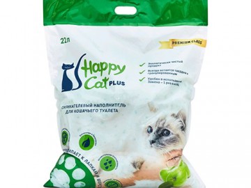 Happy Cat (Хэппи Кэт) - Силикагелевый наполнитель с ароматом яблока, 22 л (10 кг)