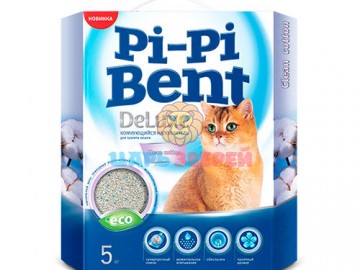 Pi-Pi-Bent (Пи-Пи-Бент) - DeLuxe Clean Cotton, Комкующийся наполнитель, 5 кг