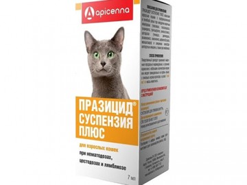 Apicenna (Апиценна) - Празицид Суспензия Плюс, Суспензия-антигельминтик для кошек, фл. 7 мл