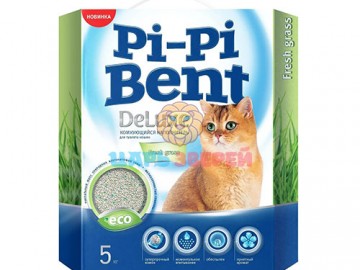 Pi-Pi-Bent (Пи-Пи-Бент) - DeLuxe Fresh grass, Комкующийся наполнитель, 5 кг