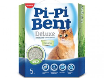 Pi-Pi-Bent (Пи-Пи-Бент) - DeLuxe Fresh grass, Комкующийся наполнитель, 5 кг