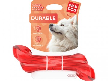 WAUDOG (Ваудог) - Durable, Игрушка для собак Кость под лакомства, 200 мм, красный