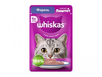 Whiskas (Вискас) - Влажный корм для кошек паштет с форелью, пауч 75 г