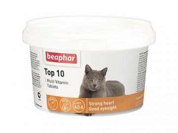 Beaphar (Беафар) - Top 10, Кормовая мультивитаминная добавка с L-карнитином для кошек, упаковка 180 таблеток