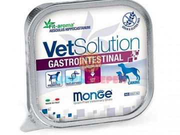 Monge (Монже) - VetSolution Dog Gastrointestinal, Влажный корм в виде паштета при нарушении работы желудочно-кишечного тракта, ламистер 150 г