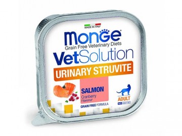 Monge (Монже) - VetSolution Cat Urinary Struvite, Влажный корм в виде паштета при струвитных камнях у кошек, ламистер 100 г