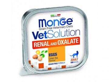 Monge (Монже) - VetSolution Cat Renal and Oxalate, Влажный корм в виде паштета для профилактики образования оксалатных камней у кошек, ламистер 100 г