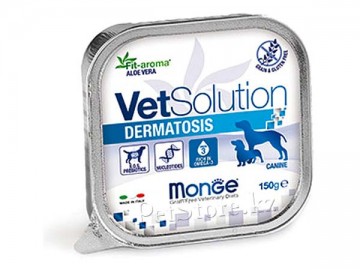Monge (Монже) - VetSolution Dermatosis Dog, влажный корм в виде паштета для собак при дерматологических заболеваниях, ламистер 150 г