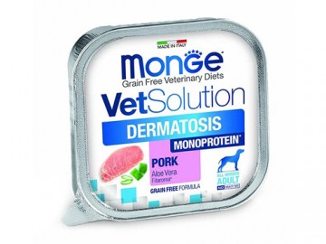 Monge (Монже) - VetSolution Dermatosis Dog, влажный корм в виде паштета для собак при дерматологических заболеваниях, ламистер 150 г