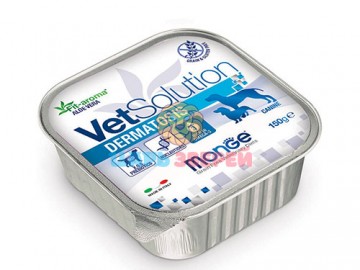 Monge (Монже) - VetSolution Dermatosis Dog, влажный корм в виде паштета для собак при дерматологических заболеваниях, ламистер 150 г