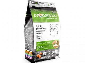 Probalance (Пробаланс) - Sensitive, Корм для кошек с чувствительным пищеварением, курица-рис, 1,8 кг