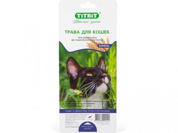 TiTBit (ТитБит)  - Травка для кошек в лотке, ячмень, 60 г