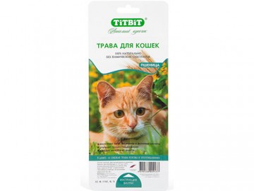 TiTBit (ТитБит)  - Травка для кошек в лотке, пшеница, 50 г