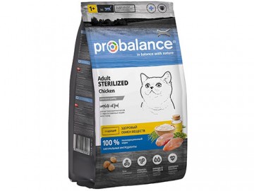 Probalance (Пробаланс) - Sterilized Chicken, Корм для взрослых стерилизованных кошек со вкусом курицы, 400 г