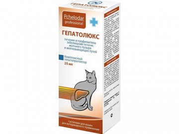 Pchelodar (Пчелодар) - ГЕПАТОЛЮКС, суспензия для лечения и профилактики заболеваний печени и желчного пузыря у кошек, 25 мл