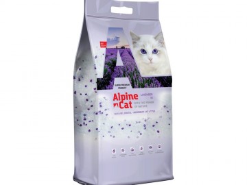 Alpine Cat (Альпин Кэт) - Силикагелевый наполнитель для кошачьих туалетов с ароматом лаванды, 16 л (6,8 кг)