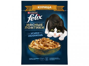 Felix (Феликс) - Мясные ломтики для кошек, в соусе с курицей, пауч 75 г