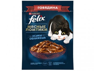 Felix (Феликс) - Мясные ломтики для кошек, в соусе с говядиной, пауч 75 г
