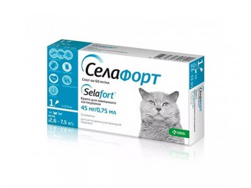 Селафорт - Антипаразитарные капли для кошек от 2,6 до 7,5 кг, пипетка 0,75 мл