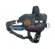 COLLAR (Коллар) - Dog Extremе Police №4, Шлейка для собак с фонариком, обхват груди 70-100 см, черная