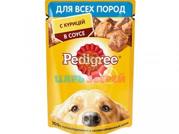 Pedigree (Педигри) - Влажный корм для собак со вкусом курицы с кусочками в соусе, пауч 85 г