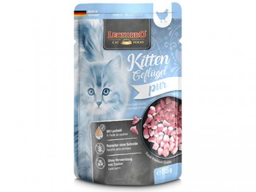 Leonardo (Леонардо) - Kitten, Влажный корм для котят с 30 дневного возраста до 12 месяцев, пауч 85 г