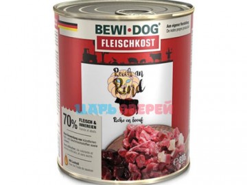 Bewi Dog (Бэви Дог) - Rich in Venison, Влажный корм для взрослых собак, с олениной, банка 800 г