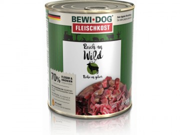 Bewi Dog (Бэви Дог) - Rich in Venison, Влажный корм для взрослых собак, с олениной, банка 800 г