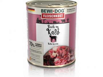 Bewi Dog (Бэви Дог) - Rich in Veal, Влажный корм для взрослых собак, с телятиной, банка 800 г