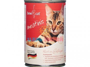 Bewi Cat (Бэви Кэт) - Meatinis Poultry, Влажный корм для взрослых кошек, с птицей, 400 г