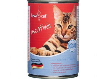 Bewi Cat (Бэви Кэт) - Meatinis Salmon, Влажный корм для взрослых кошек, с лососем, 400 г