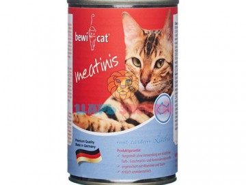 Bewi Cat (Бэви Кэт) - Meatinis Salmon, Влажный корм для взрослых кошек, с лососем, 400 г