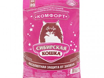 Сибирская Кошка - Комфорт, Впитывающий наполнитель, 20 л