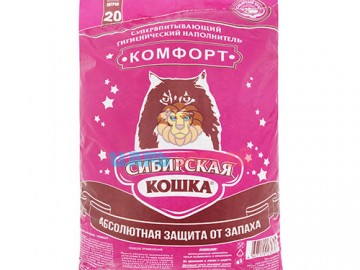 Сибирская Кошка - Комфорт, Впитывающий наполнитель, 20 л