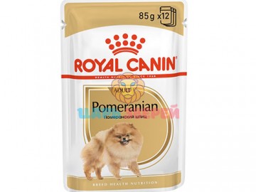 Royal Canin (Роял Канин) - Adult, Pomeranian, Влажный корм для собак породы Померанский шпиц с 10 месяцев, пауч 85 г