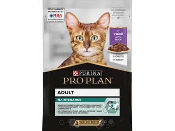 Pro Plan (Про План) - Adult Maintenance, влажный корм для кошек с уткой в соусе, пауч 85 г