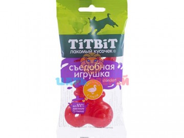 TiTBit (ТитБит) - Лакомство, Съедобная игрушка косточка с уткой Standart