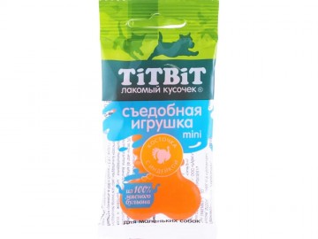 TiTBit (ТитБит) - Лакомство, Съедобная игрушка косточка с индейкой Mini, 20 г