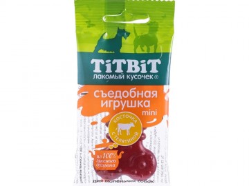 TiTBit (ТитБит) - Лакомство, Съедобная игрушка косточка с телятиной Mini, 20 г