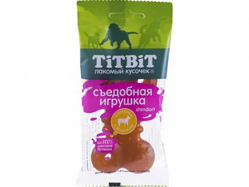 TiTBit (ТитБит) - Лакомство, Съедобная игрушка косточка с ягненком Standart, 50 г
