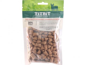 TiTBit (ТитБит) - Подушечки глазированные с начинкой из индейки для собак Золотая коллекция, 100 г