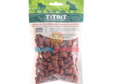 TiTBit (ТитБит) - Подушечки глазированные с начинкой из телятины для собак Золотая коллекция, 100 г