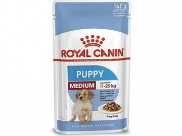 Royal Canin (Роял Канин) - Medium Puppy, корм для щенков средних размеров в возрасте от 2 месяцев до 12 месяцев, пауч 140 г
